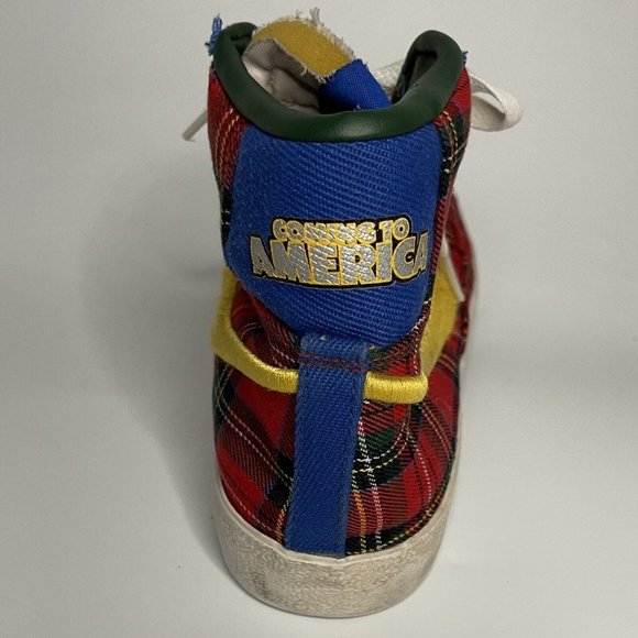 NIKE Blazer Mid 77 COMING TO AMERICA Red Blue Plaid Sneakers Sz 8/41 main image 4